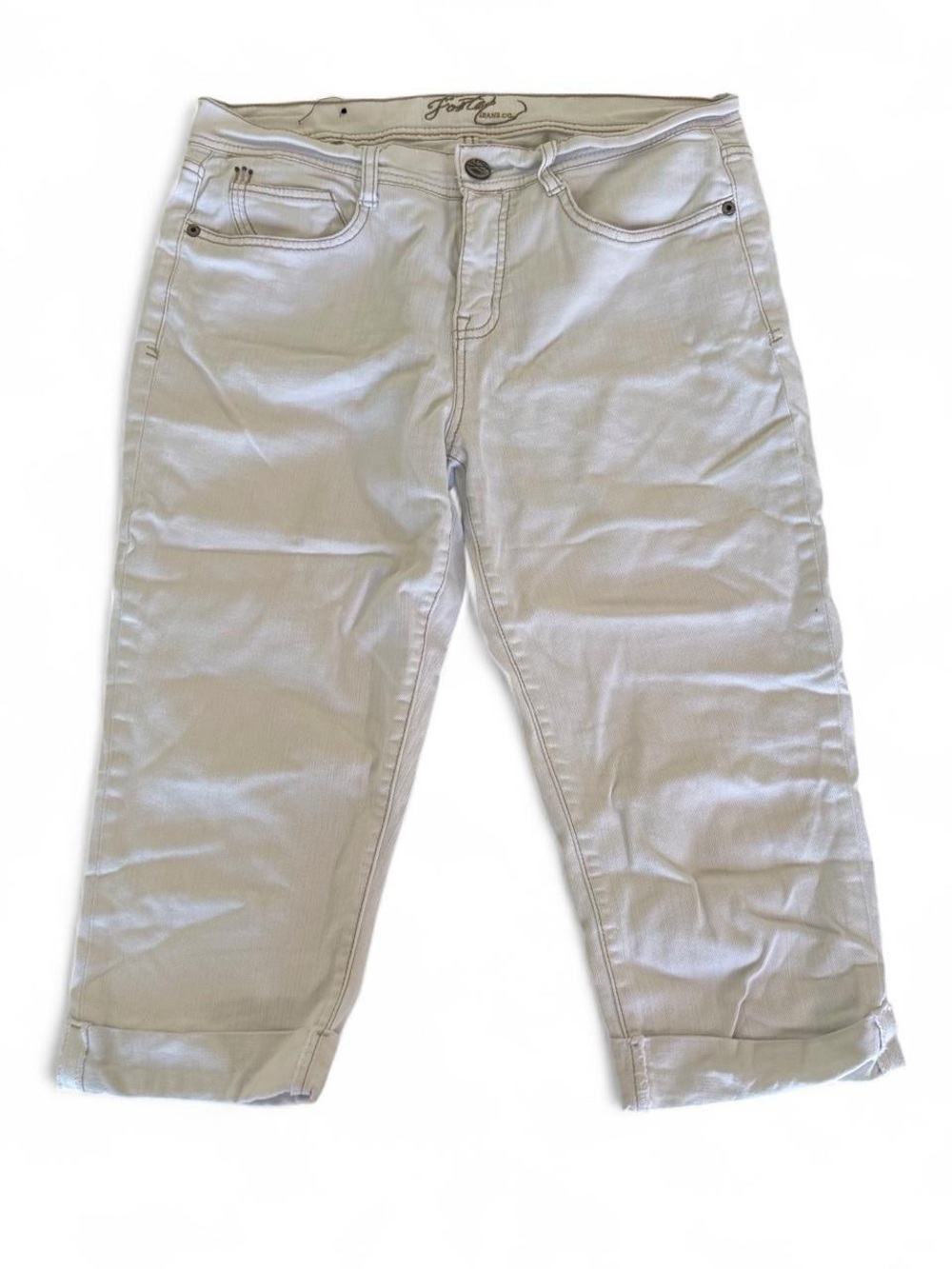 Y2K White Low Rise Flap Pocket Capri Pants Women’s Size 12 Casual